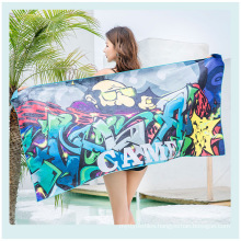 High Quality Suede Microfiber Two Side Printed Beach Towel Quick Dry Sand Free Proof Recycled Beach Towel